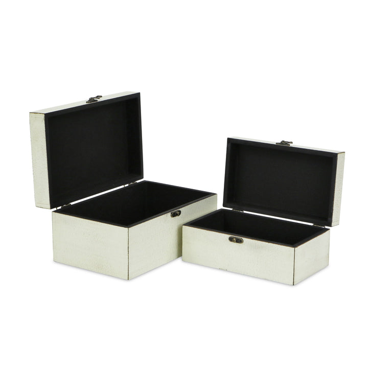 CHEUNGS Calista Set of 2 Distressed Boxes - Off White