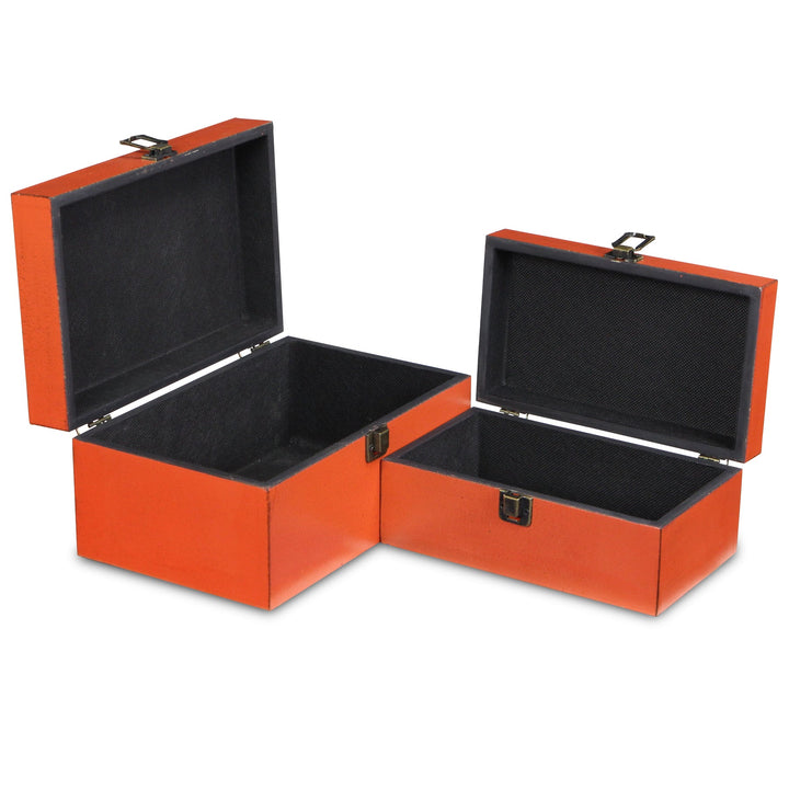 CHEUNGS Amadeo Set of 2 Wooden Latched Boxes - Orange