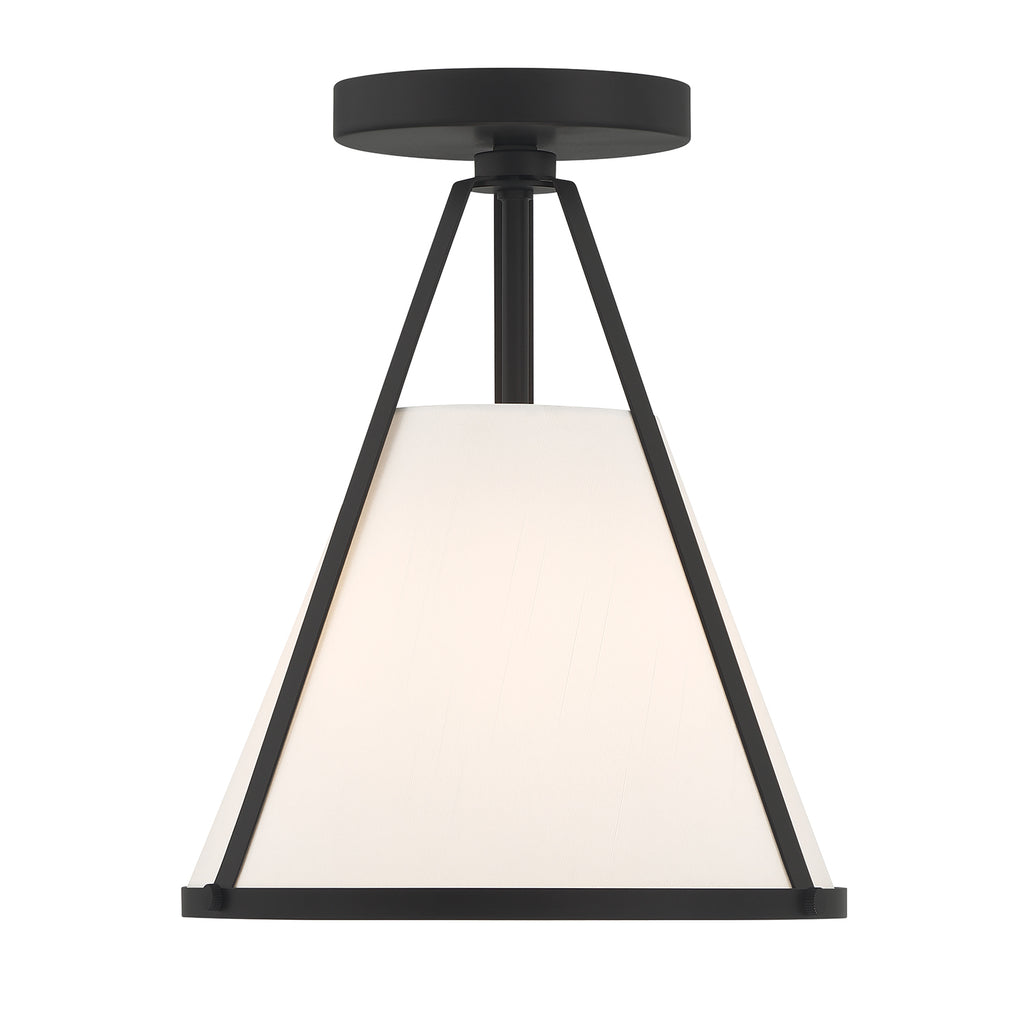 Crystorama Crystorama Fulton 1 Light Black Semi Flush Mount