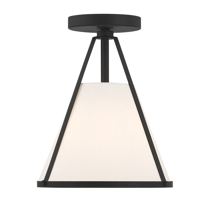 Crystorama Crystorama Fulton 1 Light Black Semi Flush Mount