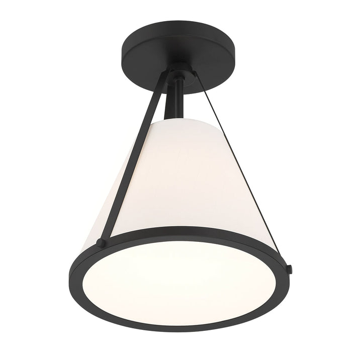 Crystorama Crystorama Fulton 1 Light Black Semi Flush Mount