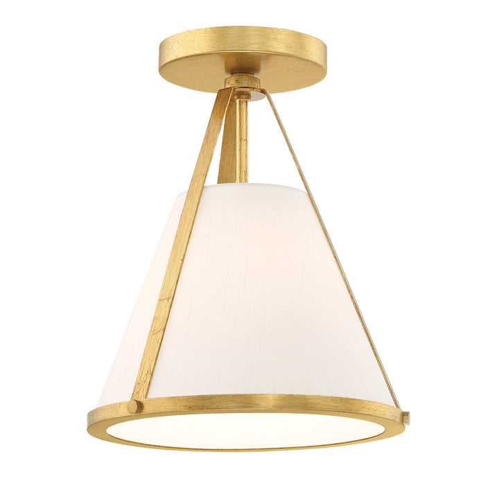 Crystorama Crystorama Fulton 1 Light Antique Gold Semi Flush Mount