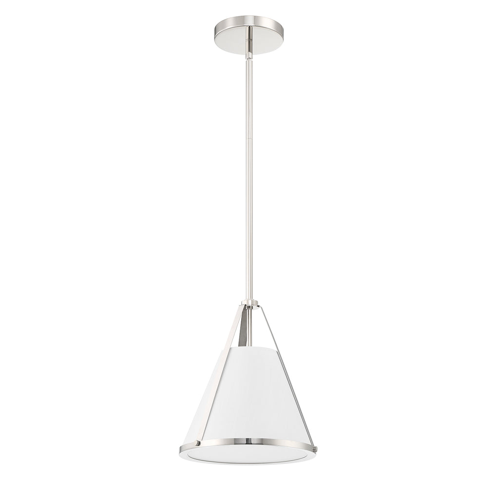 Fulton 1 Light Polished Nickel Pendant Crystorama