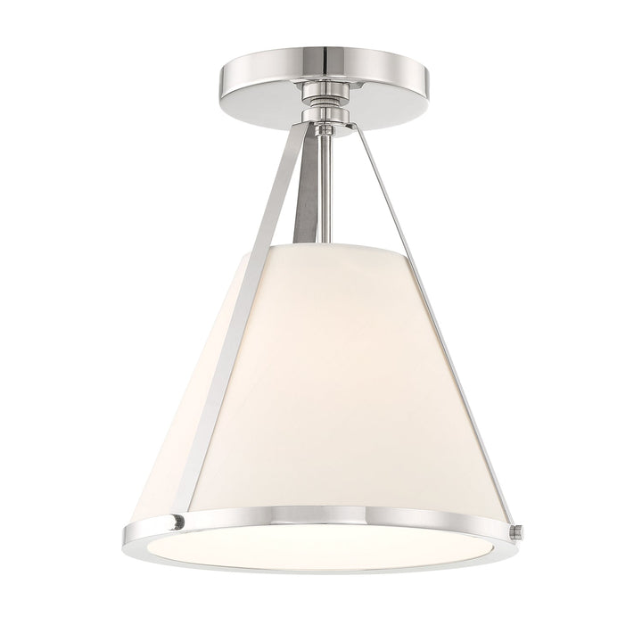 Crystorama Crystorama Fulton 1 Light Polished Nickel Semi Flush Mount