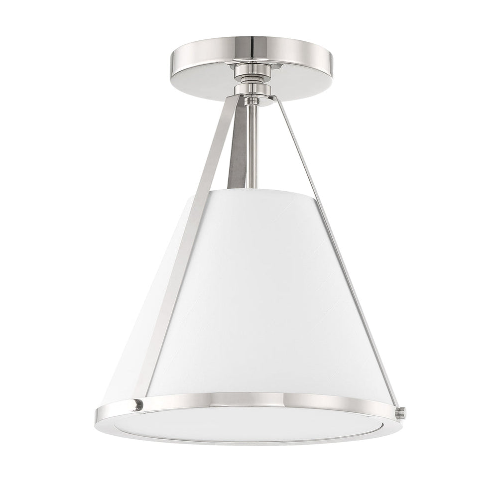 Crystorama Crystorama Fulton 1 Light Polished Nickel Semi Flush Mount