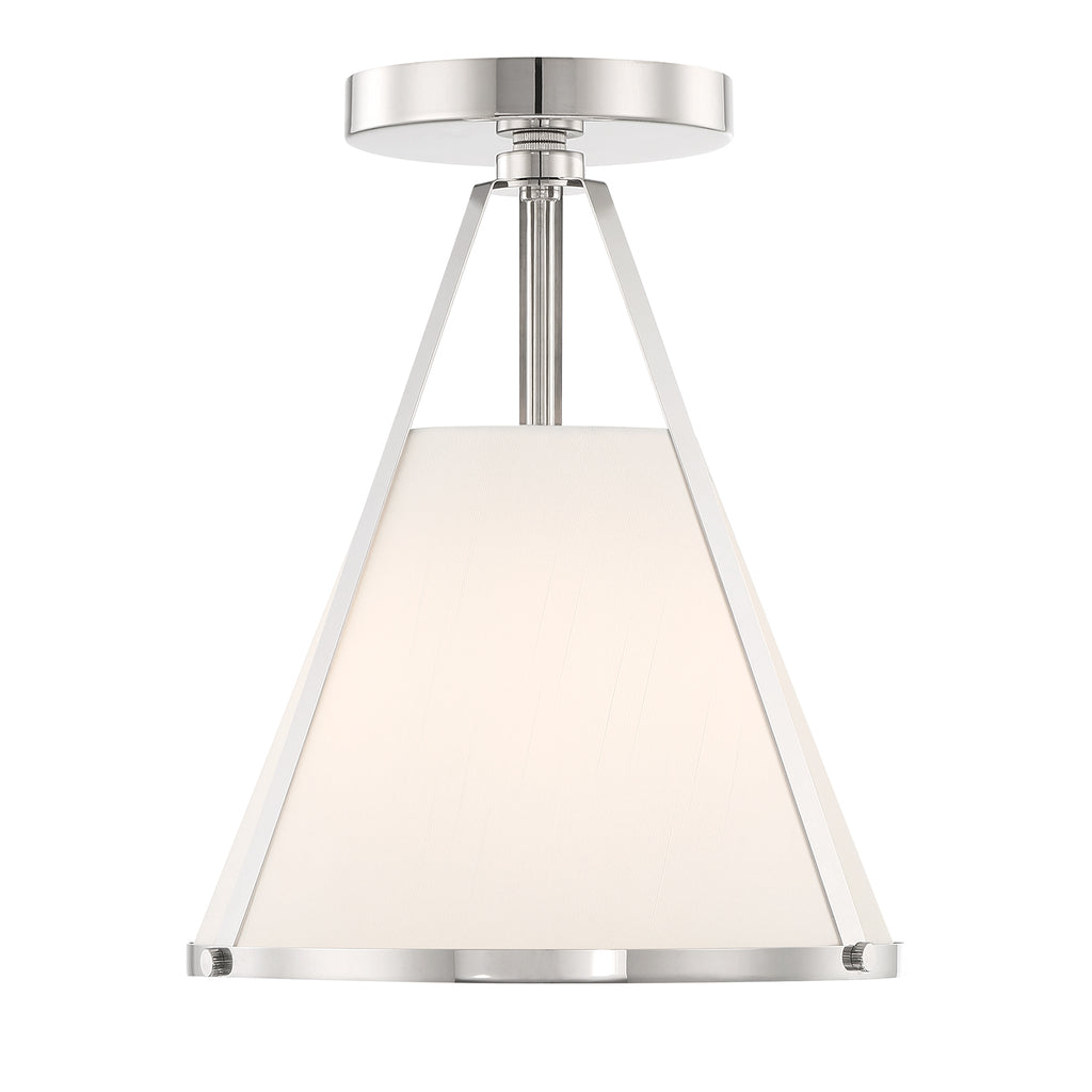 Crystorama Crystorama Fulton 1 Light Polished Nickel Semi Flush Mount