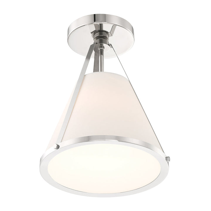 Crystorama Crystorama Fulton 1 Light Polished Nickel Semi Flush Mount