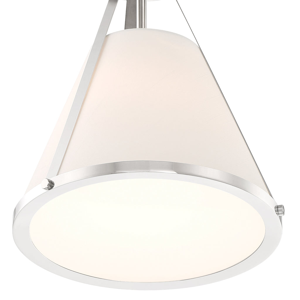 Crystorama Crystorama Fulton 1 Light Polished Nickel Semi Flush Mount