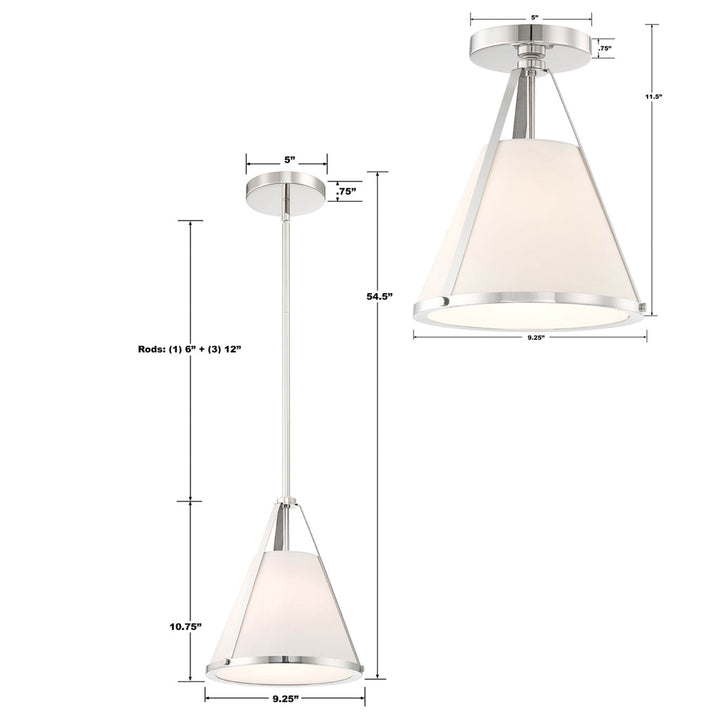 Fulton 1 Light Polished Nickel Pendant Crystorama