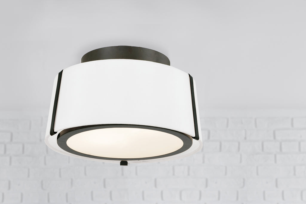 Crystorama Crystorama Fulton 2 Light Matte Black Semi Flush Mount