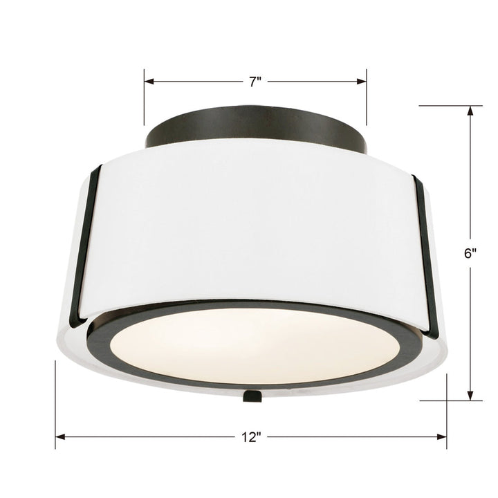 Crystorama Crystorama Fulton 2 Light Matte Black Semi Flush Mount