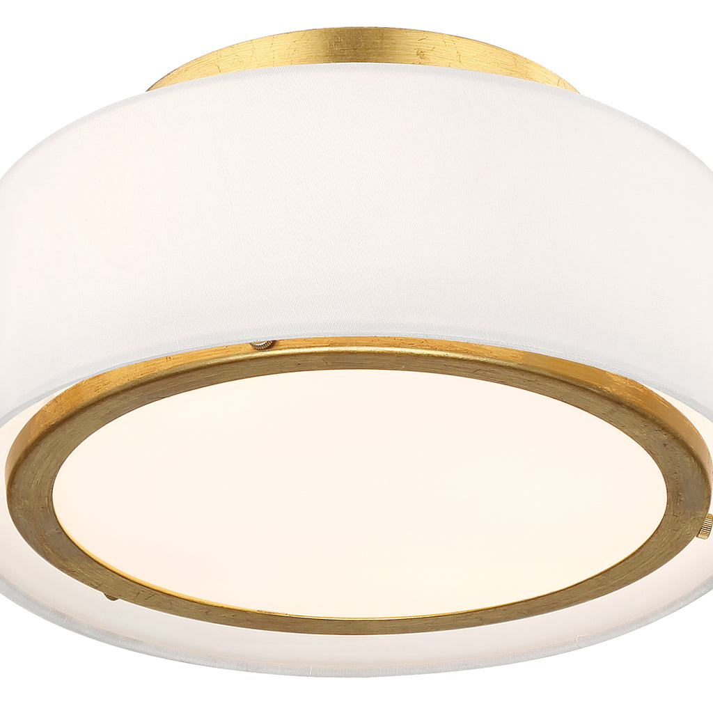 Crystorama Crystorama Fulton 2 Light Antique Gold Semi Flush Mount