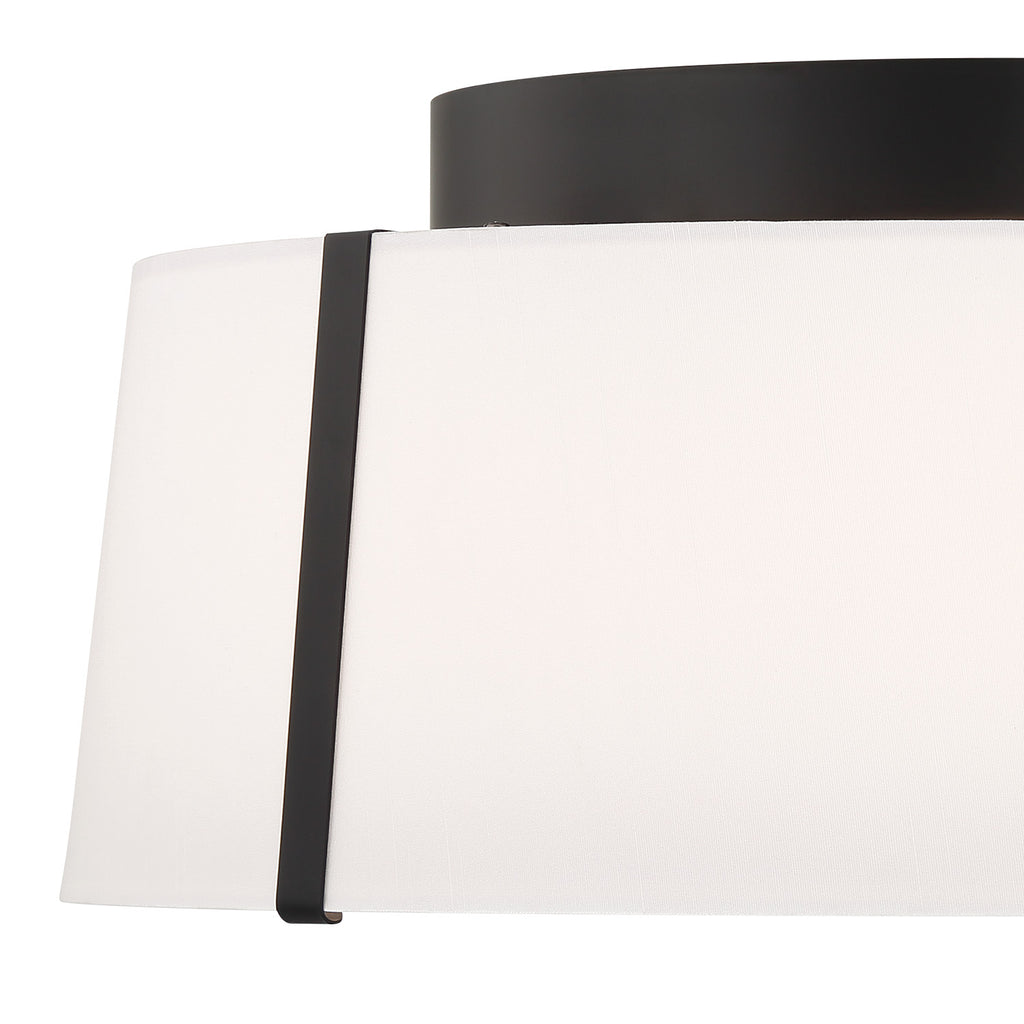 Crystorama Crystorama Fulton 3 Light Matte Black Semi Flush Mount