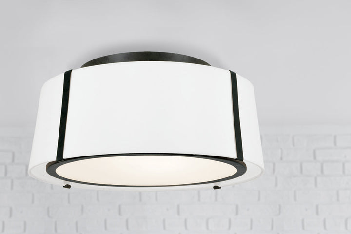 Crystorama Crystorama Fulton 3 Light Matte Black Semi Flush Mount