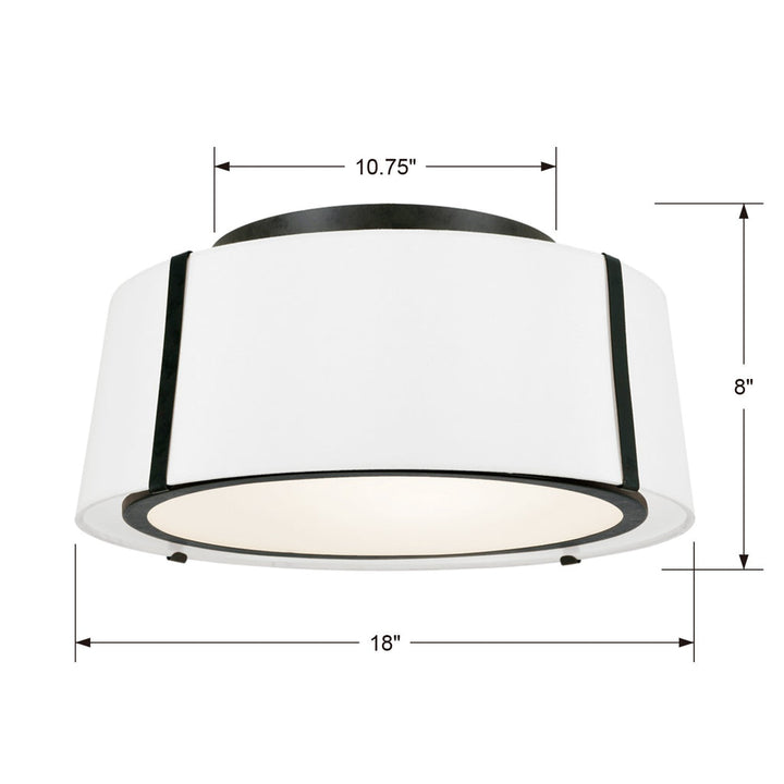 Crystorama Crystorama Fulton 3 Light Matte Black Semi Flush Mount