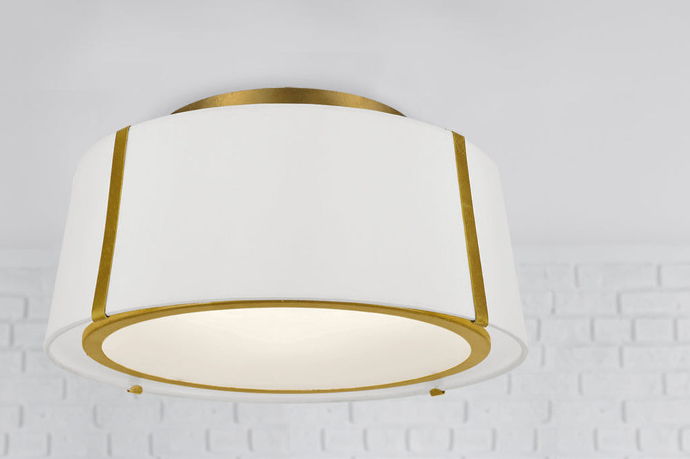 Crystorama Crystorama Fulton 3 Light Antique Gold Semi Flush Mount