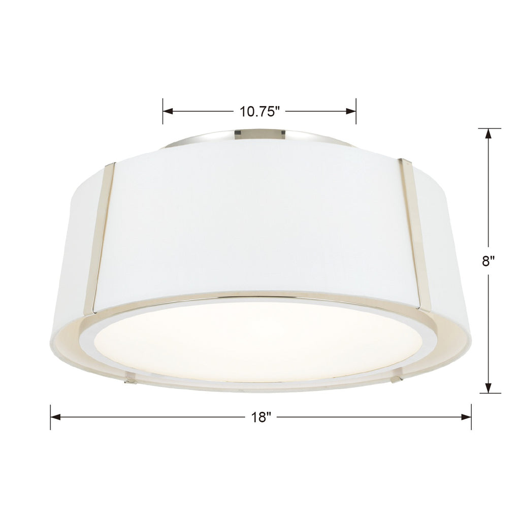 Crystorama Crystorama Fulton 3 Light Polished Nickel Semi Flush Mount