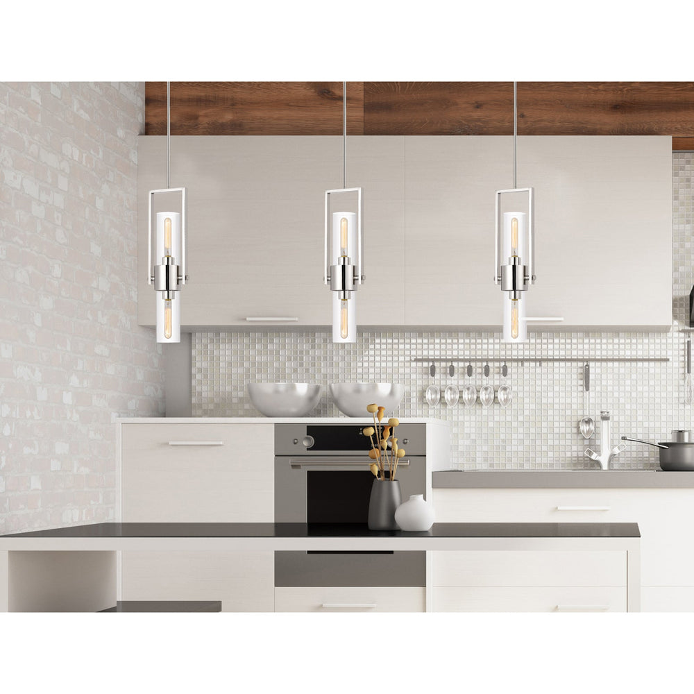 60W REDMOND METAL PENDANT WITH CLEAR GLASS SHADE Cal Lighting