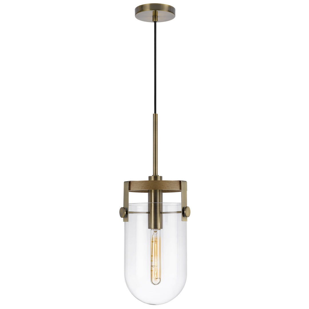 STOVALL 60W METAL/GLASS/BIRCH WOOD PENDANT LIGHT Cal Lighting