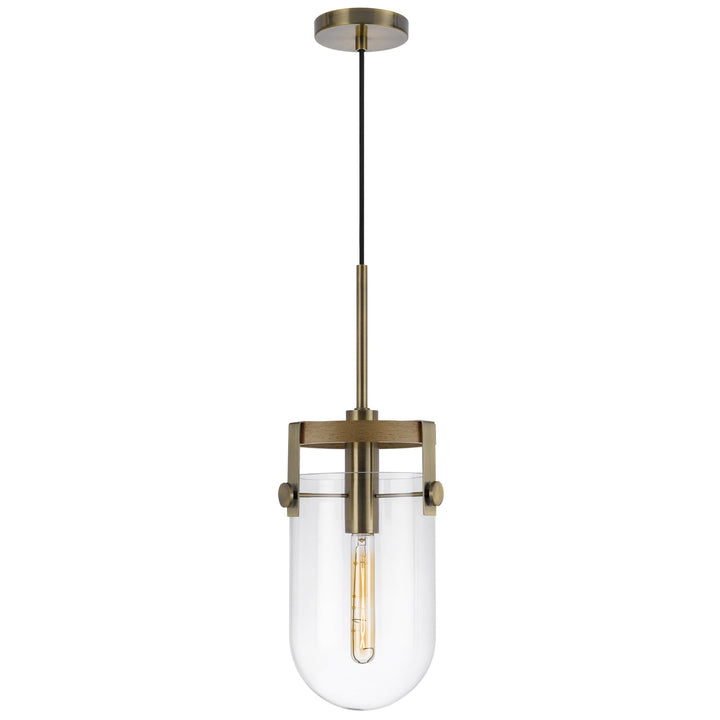 STOVALL 60W METAL/GLASS/BIRCH WOOD PENDANT LIGHT Cal Lighting