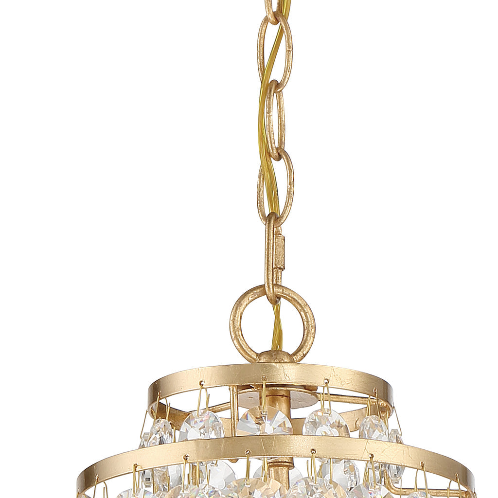 Gabrielle 1 Light Antique Gold Mini Pendant Crystorama