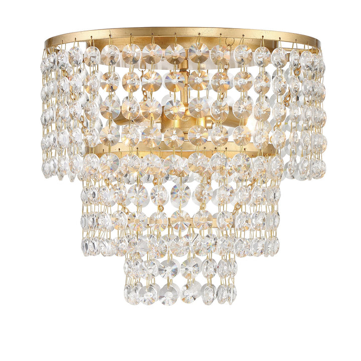 Crystorama Crystorama Gabrielle 3 Light Antique Gold Flush Mount