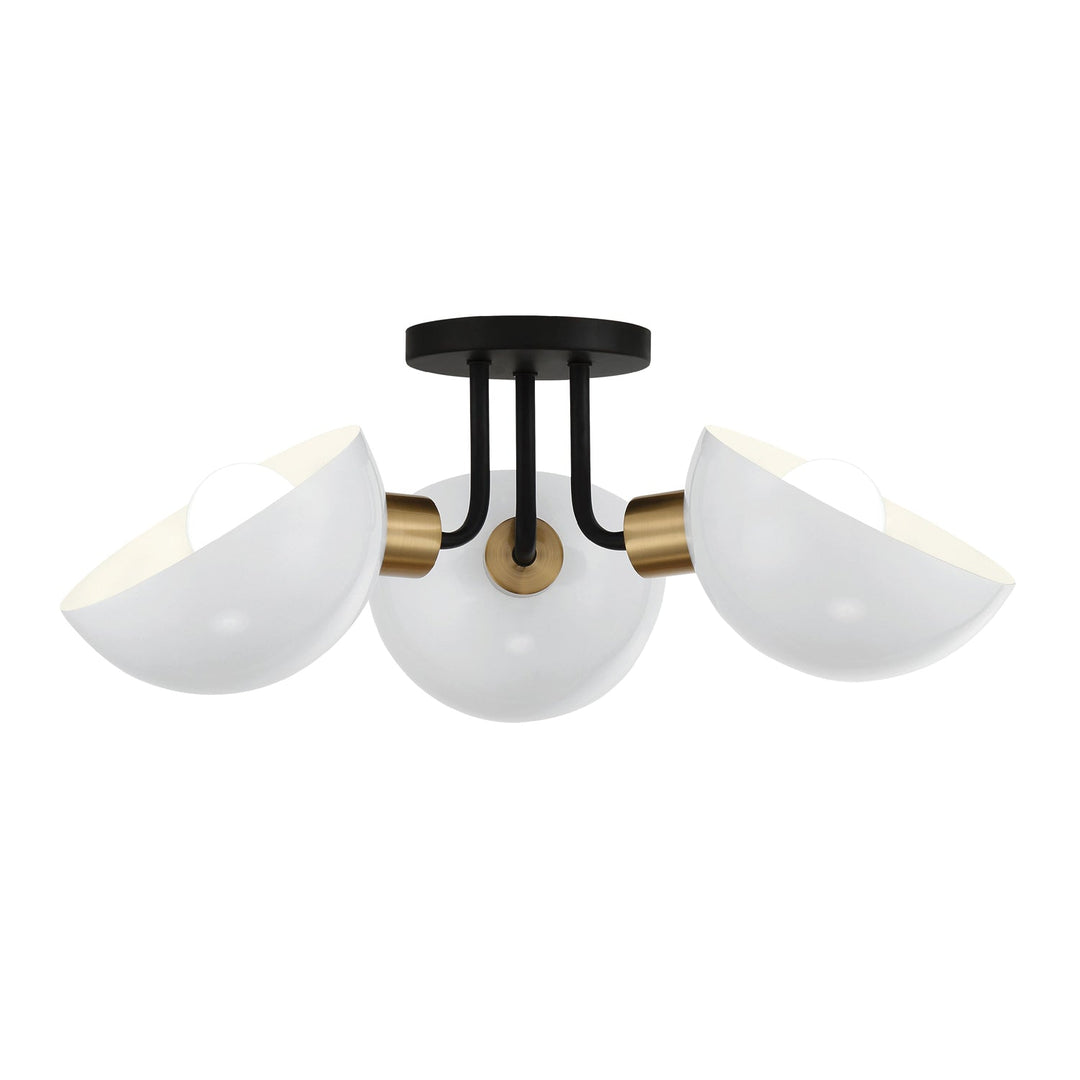 Crystorama Crystorama Gigi 3 Light Black + Aged Brass Semi Flush Mount