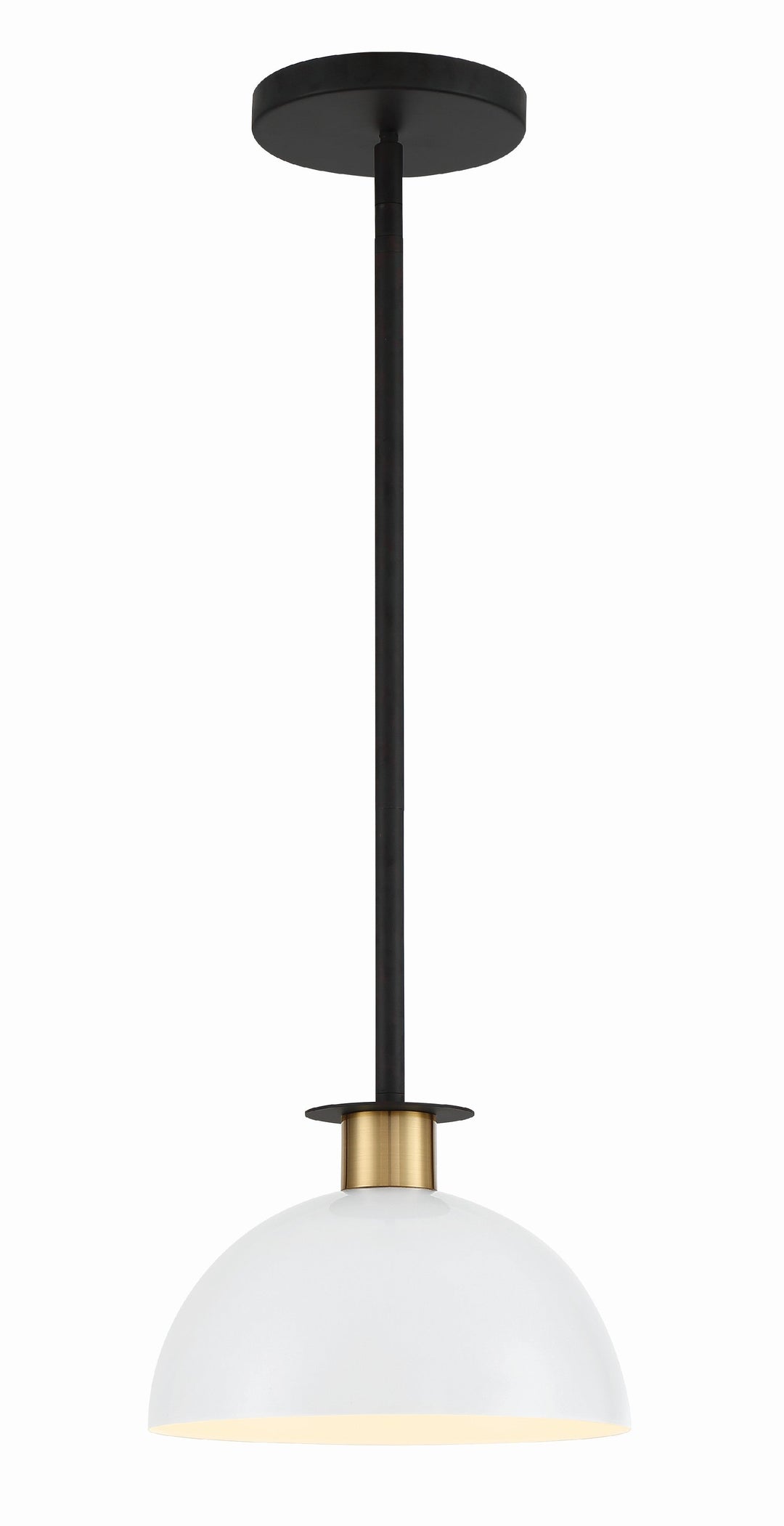 Gigi 1 Light Black + Aged Brass Mini Pendant Crystorama