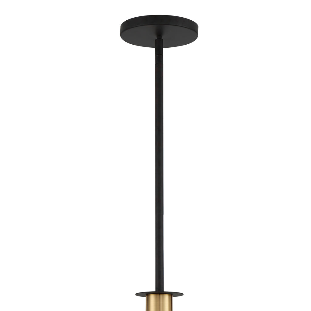 Gigi 1 Light Black + Aged Brass Mini Pendant Crystorama