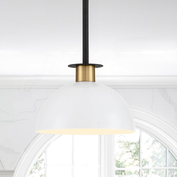 Gigi 1 Light Black + Aged Brass Mini Pendant Crystorama