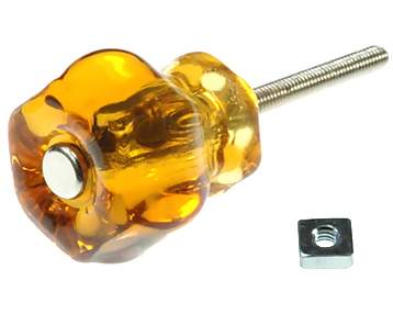 COPPER MOUNTAIN HARDWARE Authentic Glass Hexagon Shape Cabinet & Furniture Knobs in 14 Colors