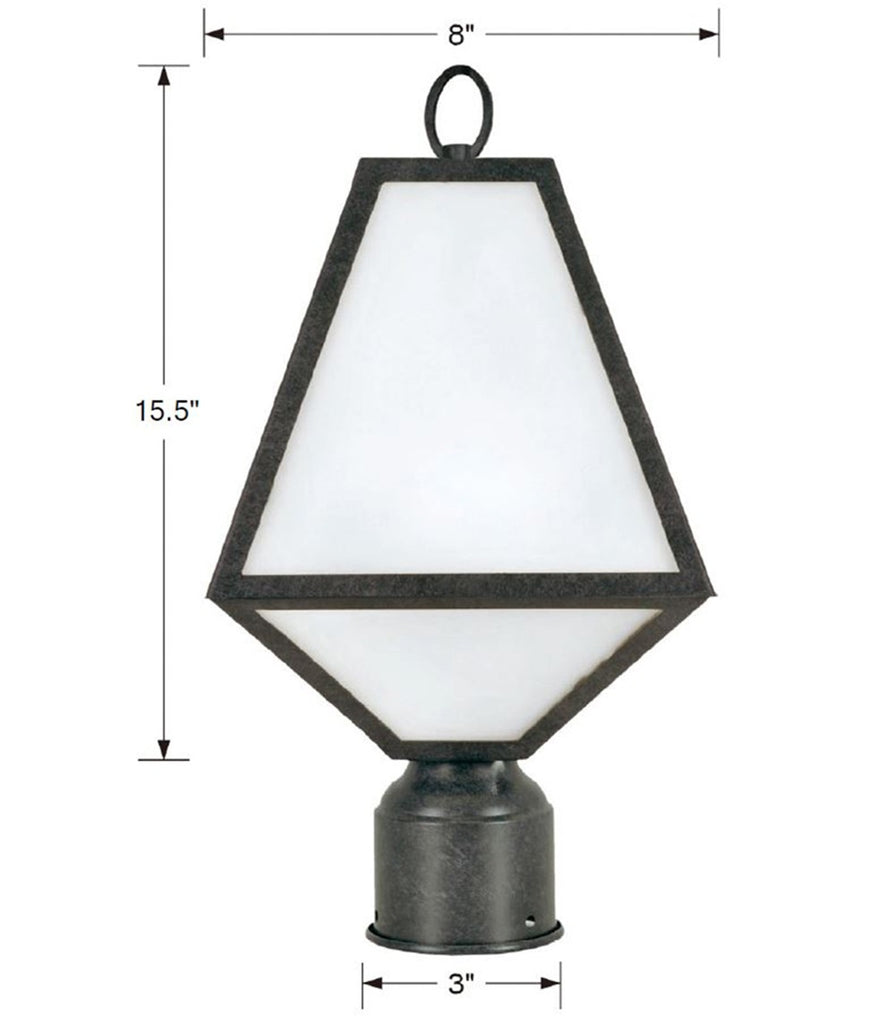 Brian Patrick Flynn Glacier 1 Light Black Charcoal Outdoor Post Crystorama