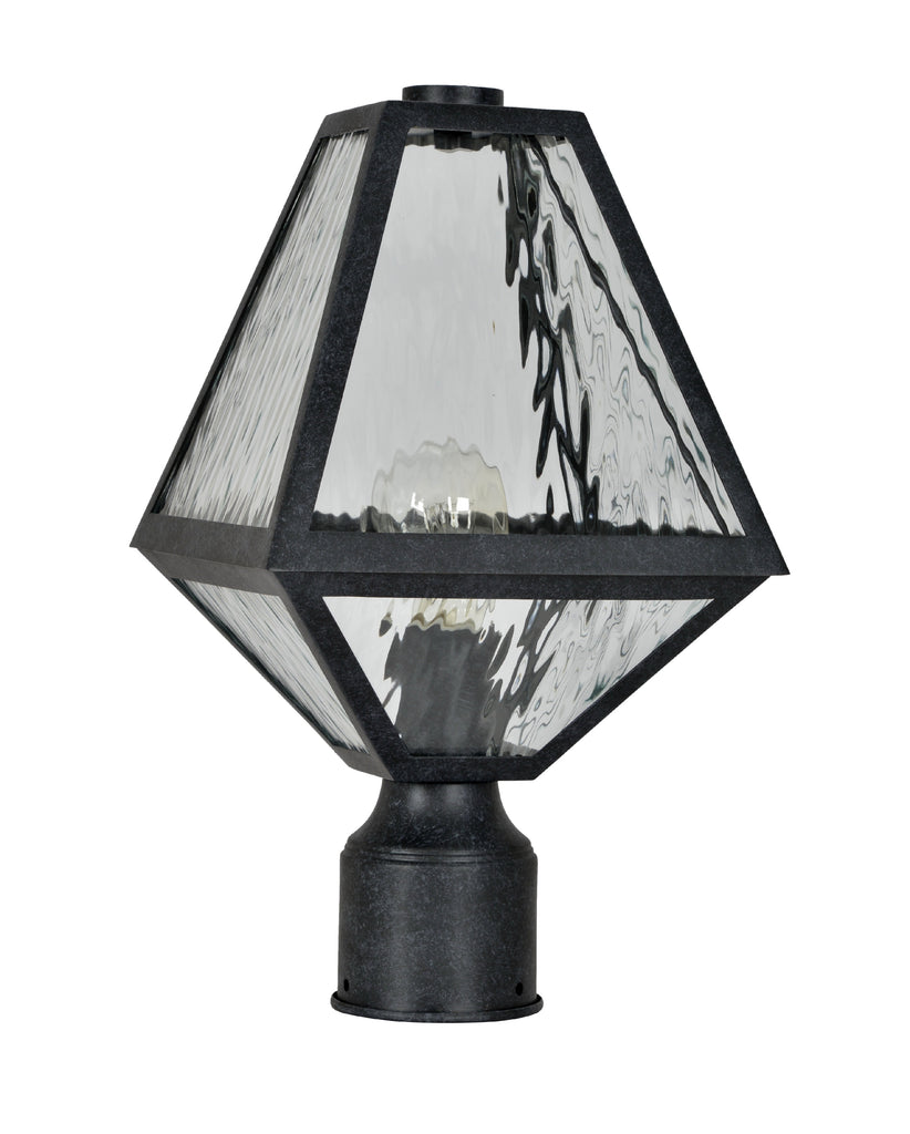 Brian Patrick Flynn Glacier 1 Light Black Charcoal Small Outdoor Post Crystorama