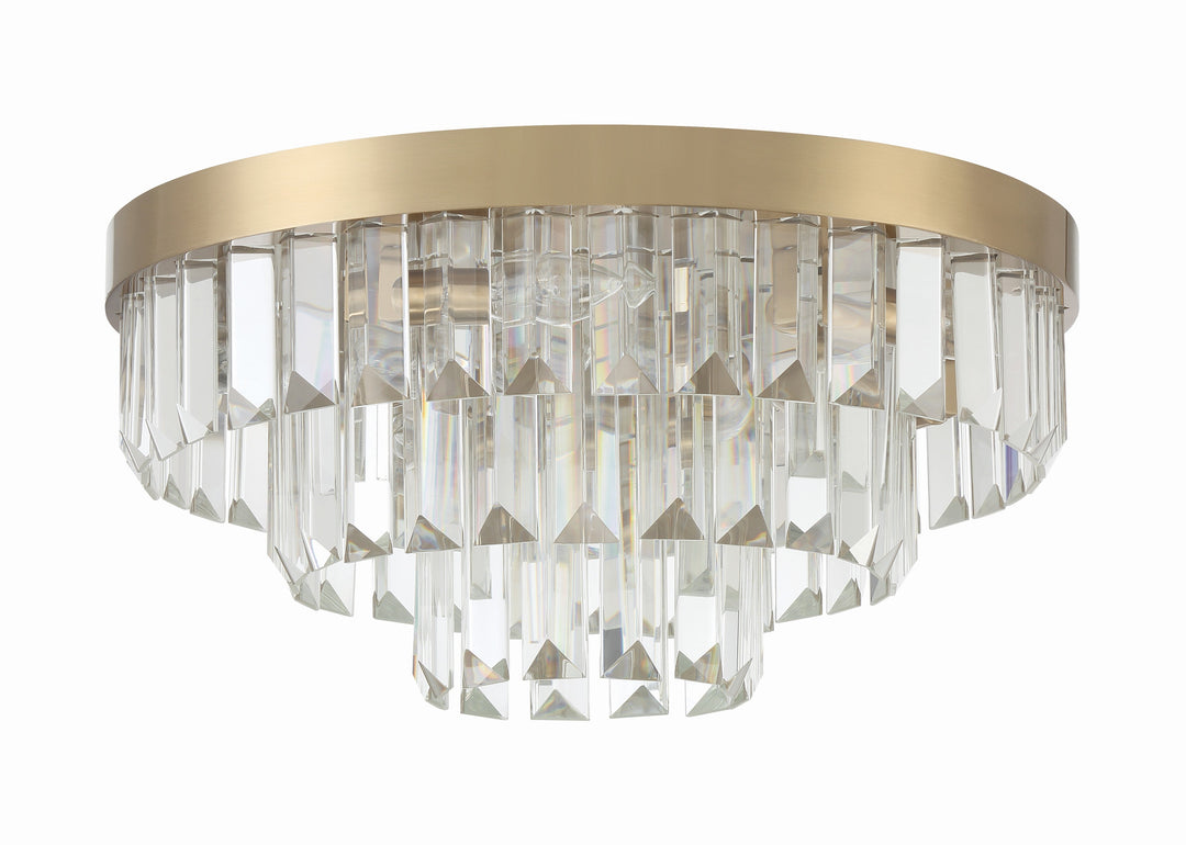 Crystorama Crystorama Hayes 8 Light Aged Brass Flush Mount