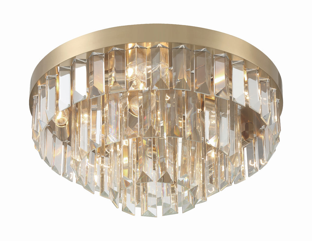 Crystorama Crystorama Hayes 8 Light Aged Brass Flush Mount