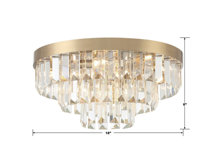 Crystorama Crystorama Hayes 8 Light Aged Brass Flush Mount