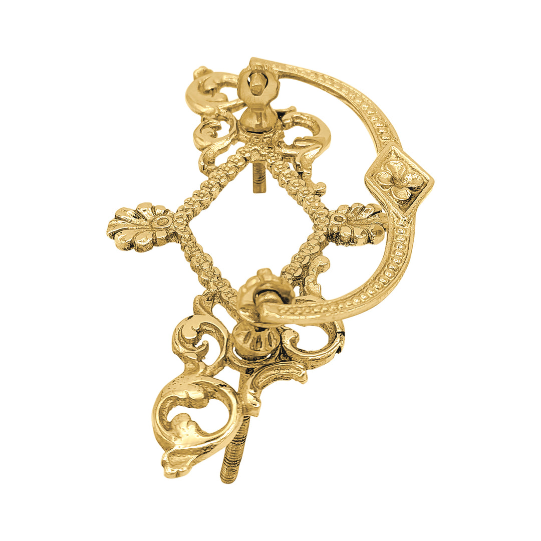 5 1/5 Inch Solid Brass Victorian Beaded Bail Pull