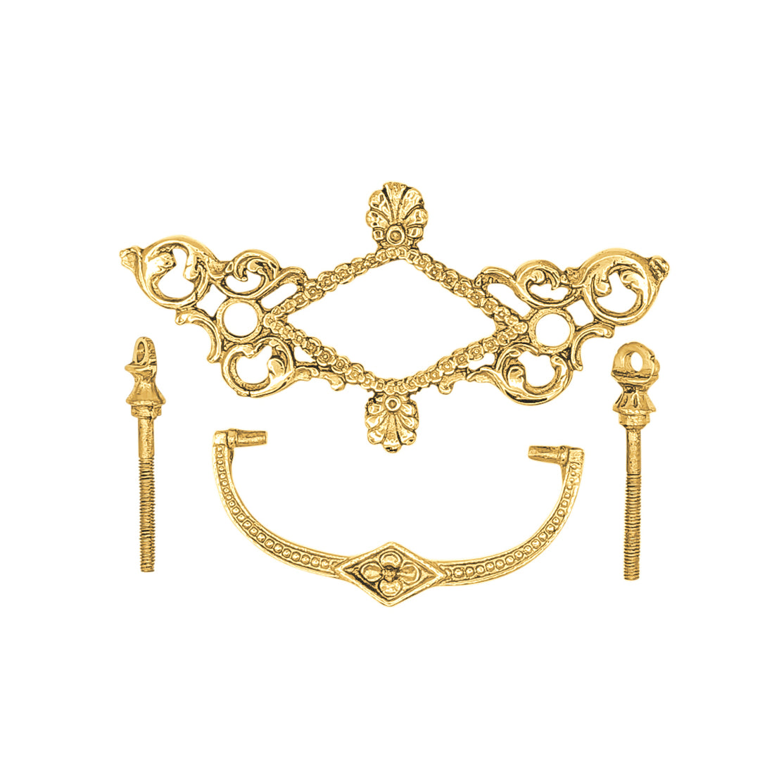 5 1/5 Inch Solid Brass Victorian Beaded Bail Pull