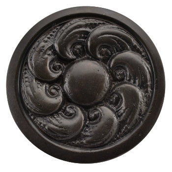 COPPER MOUNTAIN HARDWARE Solid Brass Round Ocean Waves Cabinet & Furniture Knob