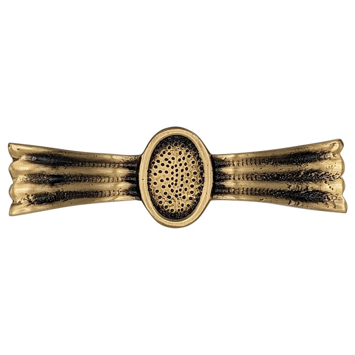 4 3/8 Inch Overall (3 1/4 Inch c-c) Solid Brass Hammered Drawer Pull COPPER MOUNTAIN HARDWARE