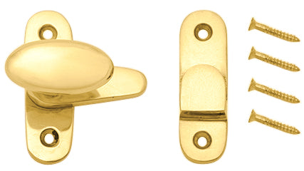 Traditional Solid Brass Oval Knob Latch Set (Several Finish Options)