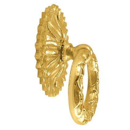 2 Inch Solid Brass Radiant Leaves Ring Pull