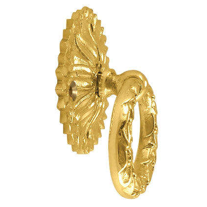 2 Inch Solid Brass Radiant Leaves Ring Pull