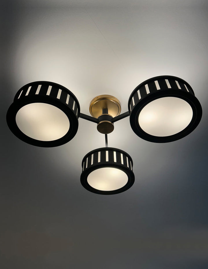 Crystorama Crystorama Kendal 6 Light Vibrant Gold + Black Forged Semi Flush Mount