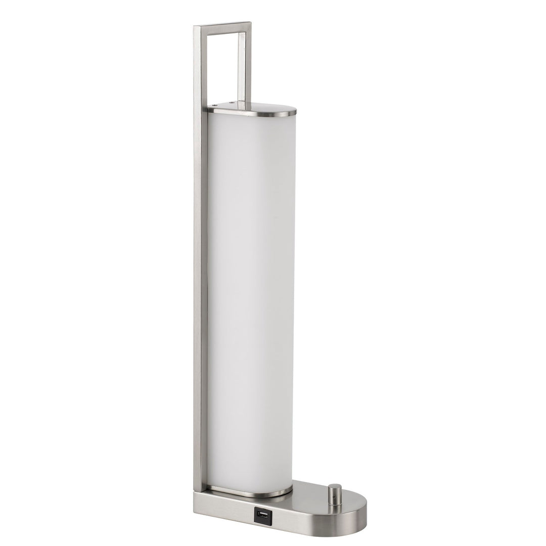 Zamora LED metal night stand / table lamp with dimmer switch and 2 USB charging ports Cal Lighting