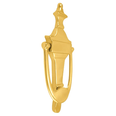 6 3/4 Inch (5 Inch c-c) Solid Brass Traditional Door Knocker (Polished Brass Finish)
