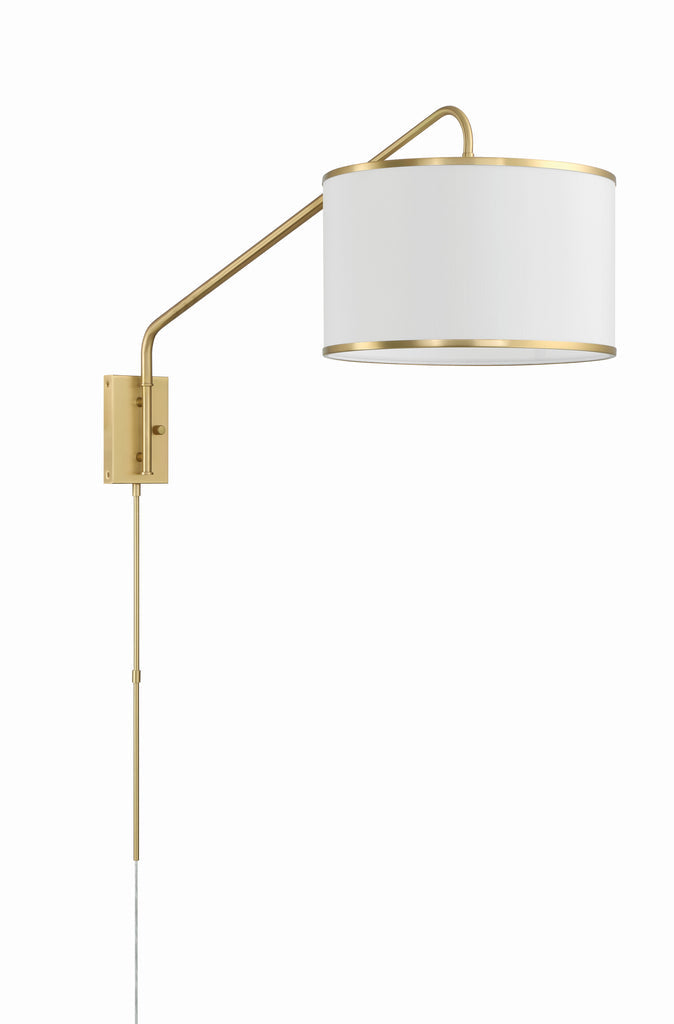 Mallory 1 Light Soft Brass Task Sconce Crystorama