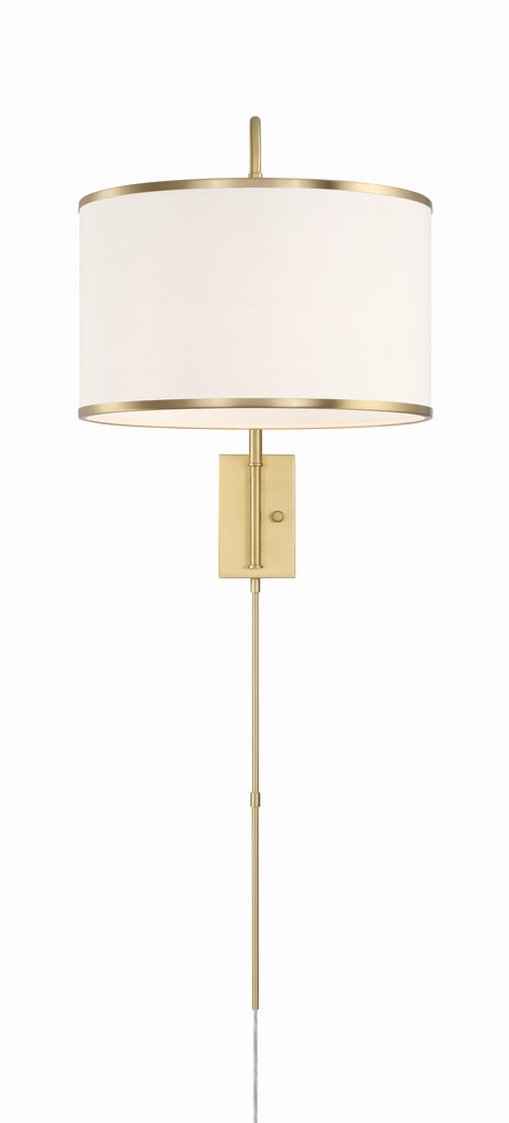 Mallory 1 Light Soft Brass Task Sconce Crystorama