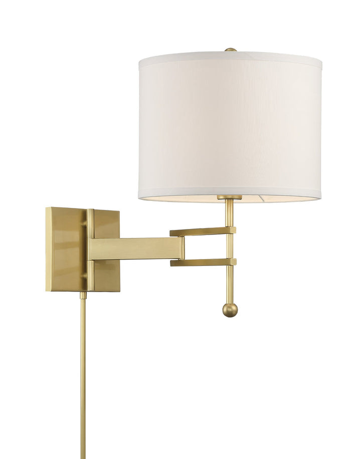 Marshall 1 Light Aged Brass Task Sconce Crystorama