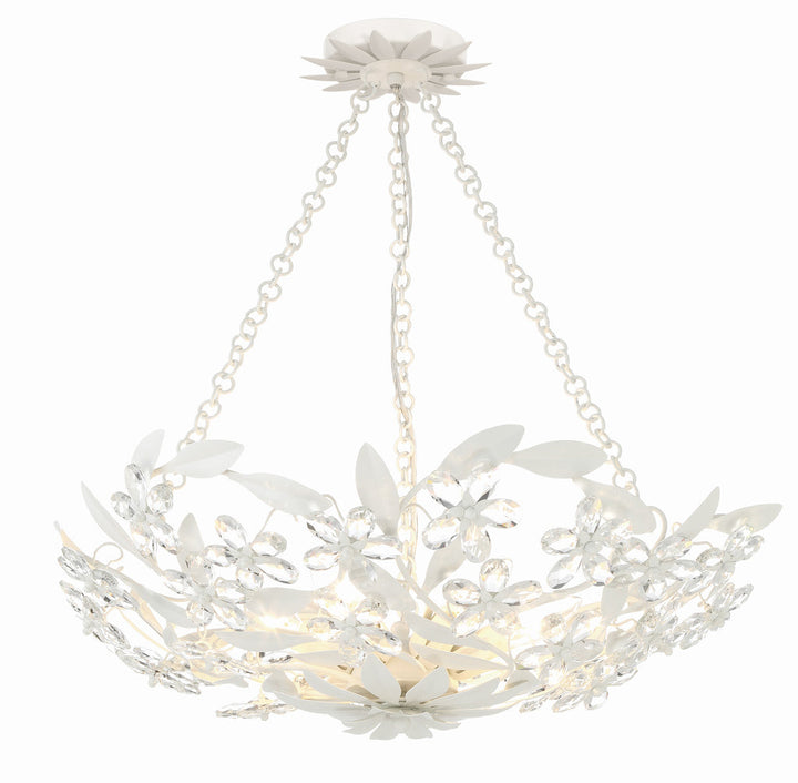 Crystorama Crystorama Marselle 6 Light Matte White Semi Flush Mount